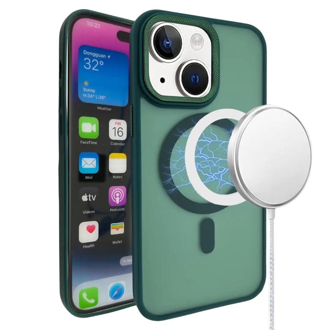 iPhone 15 Plus/iPhone 14 Plus MagSafe Cam Smoke Twotone Eco Dark Green